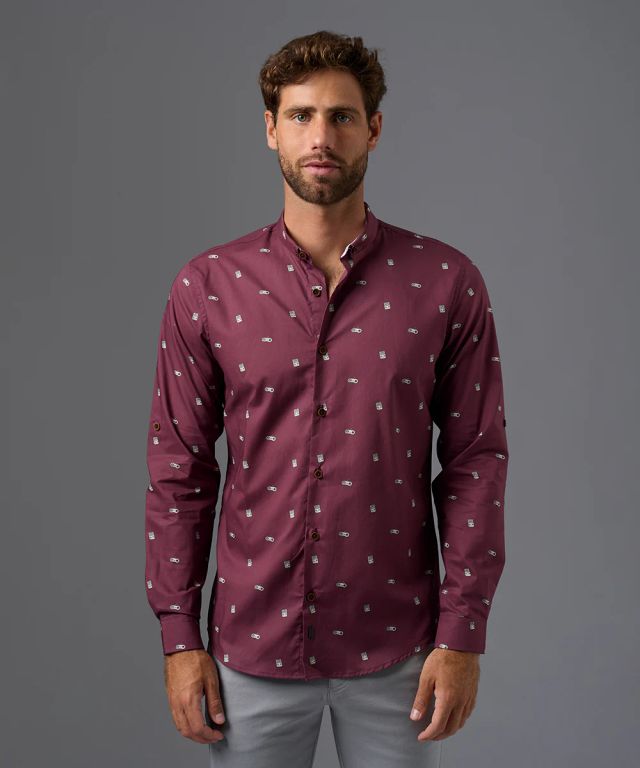 Camisa 100% Algodón Manga Larga Hombre