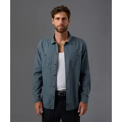Mbo - Camisa 100% Algodón Manga Larga Hombre