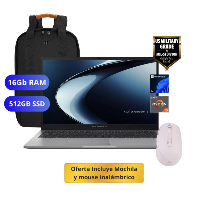 Laptop ExpertBook PM1503CDA Ryzen5-150 16GB 512GB 15.6″ Windows11Pro + Mochila + Mouse