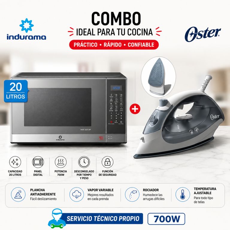 Horno Microondas 20L 700W MWI-20TCRP Croma + Plancha Oster