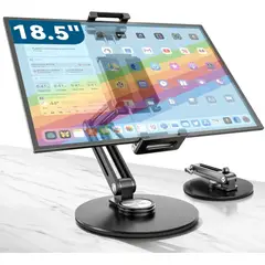 GENERICO - Soporte Plegable para Tablet Monitor Portátil 4.7-18.5 Base 360° Aluminio Ajustable