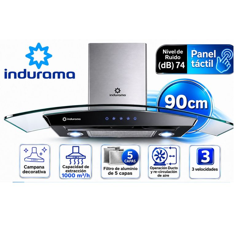 Campana extractora de pared con filtro CEI-90NEVC