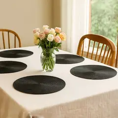 GENERICO - Set X6 Individuales Redondos De Plástico Para Mesa