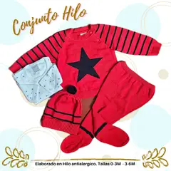 GENERAL - CONJUNTO BEBE HILO - 4 PIEZAS