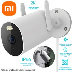 XIAOMI - Cámara Exterior Outdoor Camera AW300 2K 3MP IP66 Visión Nocturna Color Alarma Wi-Fi