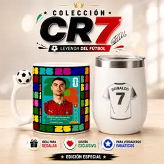 GENERICO - TAZA MUNDIAL Y VASO TERMICO CR7 CRISTIANO RONALDO