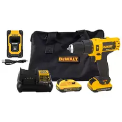 DEWALT - Kit taladro percutor atornillador 38 12v DCD716D2 + Medidor de Distancia Laser 16m Atomic DW055PL
