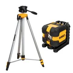 DEWALT - Nivel Láser de Línea Cruzada Luz Roja DW08802 + Trípode profesional robusto 1.7mts dw0881t