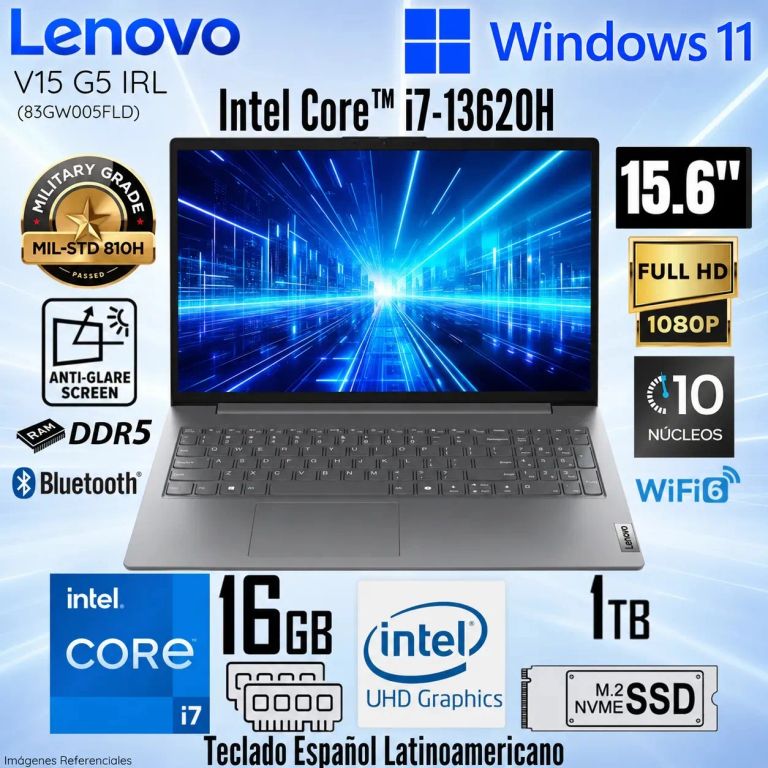 Laptop V15 G5 IRL Intel Core i7-13620H 16GB RAM 1TB SSD 15.6 FHD Luna Grey - 83GW005FLD