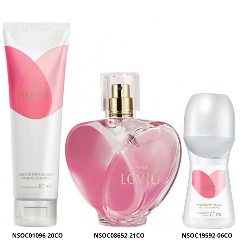 Set Lov U Perfume, Loción Corporal y Desodorante