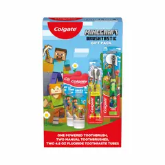 MINECRAFT - Colgate Set Cepillo de dientes y Pasta Infantil