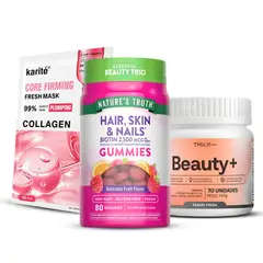 Nature'S Truth - Hair, Skin & Nails / Biotina 2500 mcg 80 Und + BEAUTY+ TMX 70 Gomitas + Mascarilla Facial con Colageno