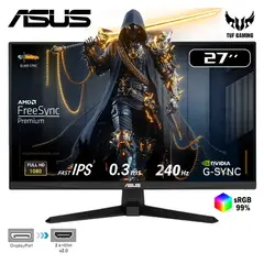 ASUS - MONITOR TUF GAMING VG279QM5A, 27" Fast IPS, FHD 1920 x 1080, 240Hz, 0.3ms, Nvidia G-Sync