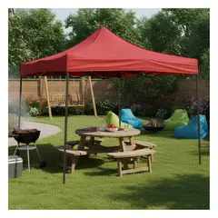 GENERICO - Toldo Carpa Plegable Moderno 3x3.10m Resistente Protección para Eventos Ferias Rojo
