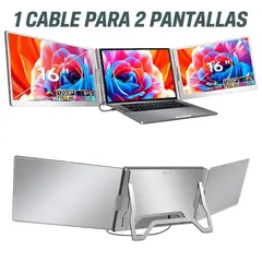 MAGNATTE - MONITOR PORTÁTIL DUAL PARA LAPTOP LCD IPS 16 FHD 60HZ USB C MOD MGT-G900 ONE CABLE