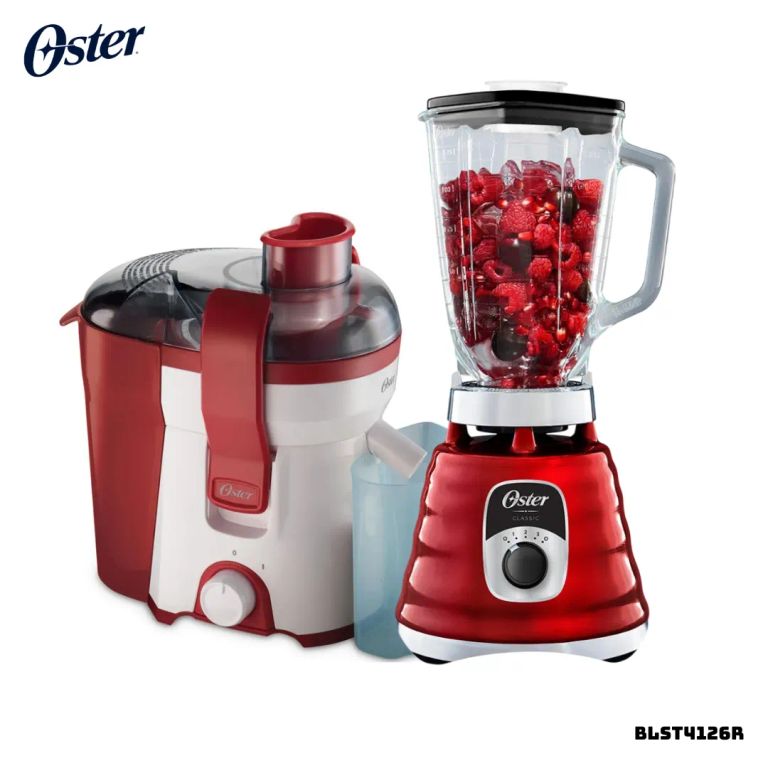LICUADORA CLASICA 3 VELOCIDADES 1000W CROMADA ROJA - BLST4126R + EXTRACTOR FPSTJE316R