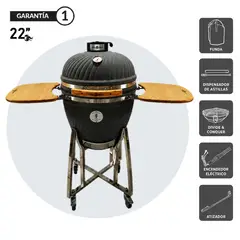 BLACK - Parrilla Kamado Premium FLAME 22 Gris