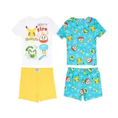 POKEMON - Pijama Set Fire Electric Grass Talla 4