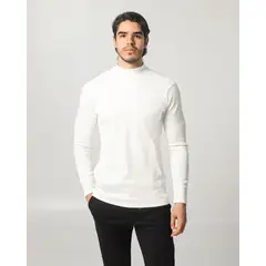 GENERICO - Polo Camiseta Calentador cafarena cuello alto Hombre blanco
