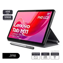 LENOVO - Tablet Tab M11 11” WUXGA IPS 4GB RAM 128GB EMMC con Lápiz y Funda TB330FU