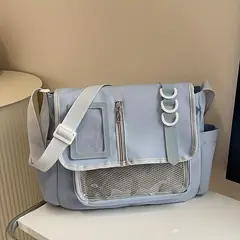 GENERICO - Bolsa Mochila tote Celeste de nailon escolar