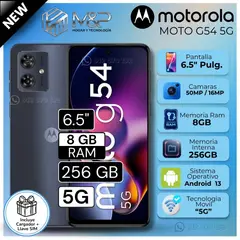 MOTOROLA - Celular Moto G54 5G 5.7" Pulg. 8GB RAM 256GB Android 13 - Negro