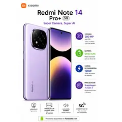 XIAOMI - SMARTPHONE Redmi Note 14 Pro PLUS 5G/ 16GB RAM (8GB+ 8GB EXT)+ 256GB/ CAMARA 200MP/ FAST CHARG 120W