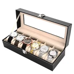 GENERICO - Organizador de reloj y pulsera de 6 compartimiento porta reloj