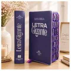 OEM - Santa Biblia Reina-Valera 1960 Letra Gigante Lila + Forro Protector Transparente