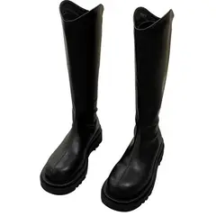 DANWEILE - Botas Largas Mujer PU Negro