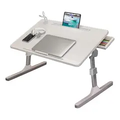EVERSO - Mesa Portátil Plegable Para Cama Y Notebook Multifuncional Blanco