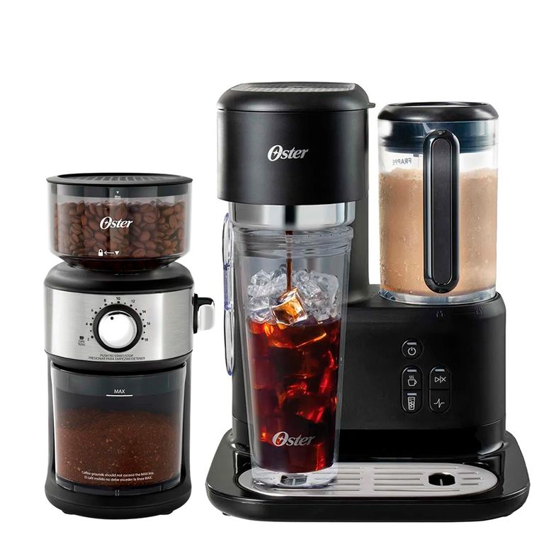 Cafetera Frappe con Licuadora BVSTDC03B 3 en 1 + Molinillo de Cafe