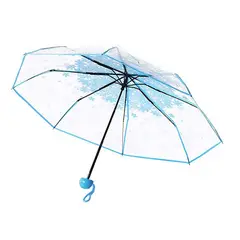 VATYERTY - Paraguas manual de 8 varillas transparente romántico flor de cerezo Rosado