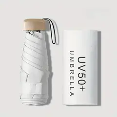 VATYERTY - Paraguas de bolsillo plegable, ligero y portátil, de 6 varillas Rosado