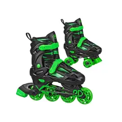 ROLLER DERBY - Green Wire Inline Quad Skates Black Green 12 2