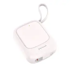 MICCELL - Batería Externa 10000mAh PD con Cable Integrado Diseño Compacto Carga Rápida y Portátil