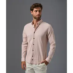 Mbo - Camisa 100% Algodón Manga Larga Hombre