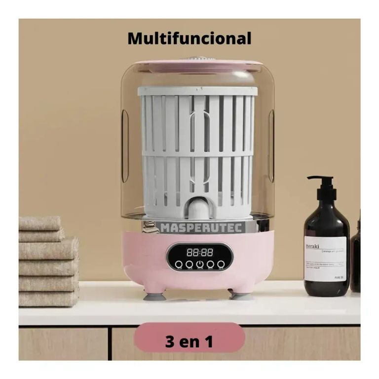 Mini Lavadora Portátil Compacta Multifuncional Con Secado Rápido Panel Digital Potente Limpieza