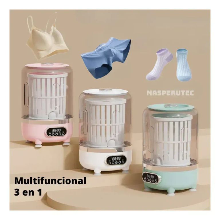 Mini Lavadora Portátil Compacta Multifuncional Con Secado Rápido Panel Digital Potente Limpieza