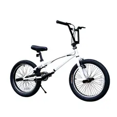 GENERICO - Bicicleta BMX Freestyle de Aluminio con Timón Giratorio 360° y 4 Pegs - Blanca