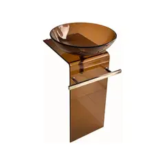EJESA CREA TU ESPACIO IDEAL - Mueble lavabo pedestal de vidrio templado marron Importado
