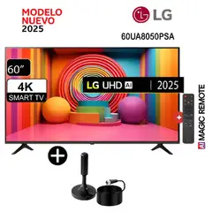 LG - Televisor 60" Smart UHD 4K Thinq Ai 60UA8050PSA - Nuevo 2025 + antena digital