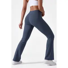 ALPHA FIT - Leggings Flare Mujer - Leggins flare palazo - Malla deportiva mujer
