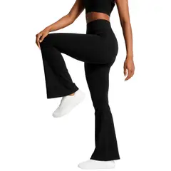 ALPHA FIT - Leggings Flare Mujer - Leggins flare palazo - Malla deportiva mujer