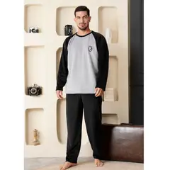 SOÑALIERE - Pijama Hombre Buzo Bonnie Negro Invierno