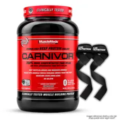 MUSCLEMEDS - Proteina Carnivor 2.09 Lb Beef Protein - Chocolate + Straps