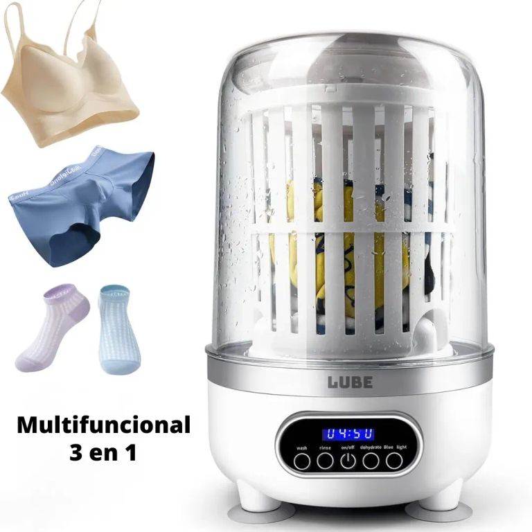 Mini Lavadora Portátil Compacta Multifuncional Con Secado Rápido Panel Digital Potente Limpieza