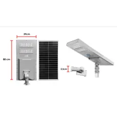INKOMAQ CORPORATION - Luminaria Solar Integrada LED 60W 10800 Lúmenes - Inkomaq Exterior Farola Alumbrado Público IP66