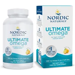 GENERICO - Nordic Naturals Ultimate Omega, sabor a limón, 120 cápsulas blandas, 1280 mg de omega-3