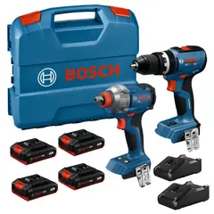 Bosch - Taladro GSB 18V-65+Llave de impacto GDX18V-285+4 Baterias